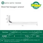 Short flat head hex wrench 4mm 82308