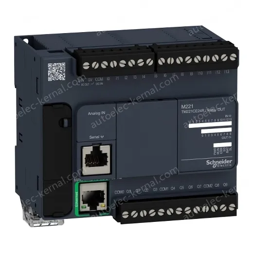 TM221CE24R logic controller, Modicon M221, 24 IO, relay, Ethernet