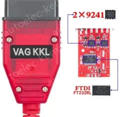 VAG KKL 409 for Volkswagen 409.1 Dual Real 9241A Red Board Diagnostic Cable FT232RL