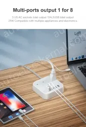 3 AC Outlets USB Power Strip