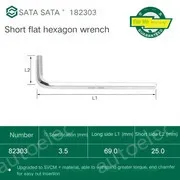 Short flat head hex wrench 3.5mm 82303