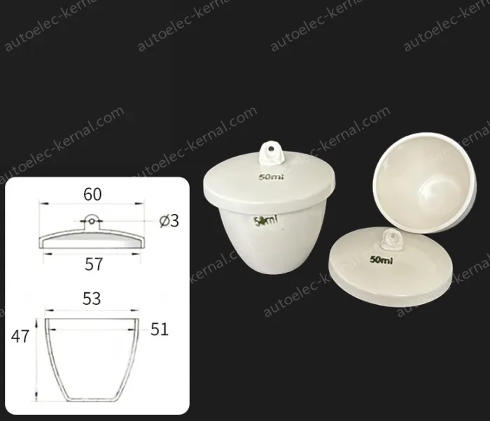 Ceramic crucibles 50ml+ lid