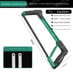 Industrial Heavy Duty 12 inch all-aluminum hacksaw stand with 3 carbon hacksaw blades