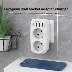 Europe plug USB C charging wall socket