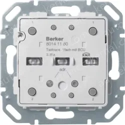 Push-button module 1gang, intg temp. sensor+bus coupl. unit,KNX-S.1/B.3/B.7