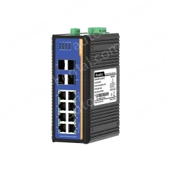 4 Ports Gigabit SFP + 8 Ports Gigabit RJ45 Din-Rail Managed Industrial Ethernet Switch