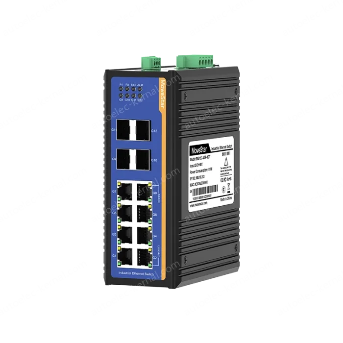 4 Ports Gigabit SFP + 8 Ports Gigabit RJ45 Din-Rail Managed Industrial Ethernet Switch