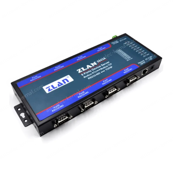 8 RS232 serial ports, 8 RS485 serial ports Serial Device Server