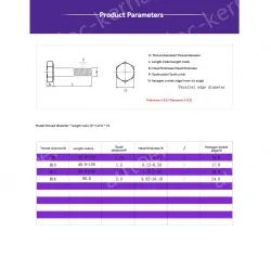 Half thread external hexagonal bolt M6*80