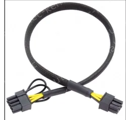 6PIN to 8PIN Server Power Cable Graphics Card Cable Mesh Sleeve Protection 52cm
