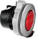Red transparent button, plastic spray painted silver edge, can be equipped with lamp holder module