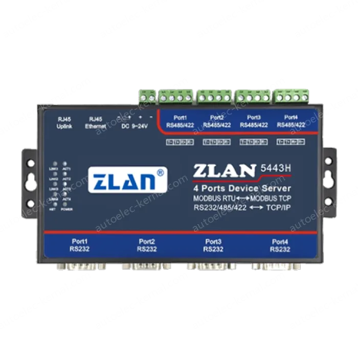 4 RS232 serial ports and 4 RS422/485 serial ports Serial Device Server