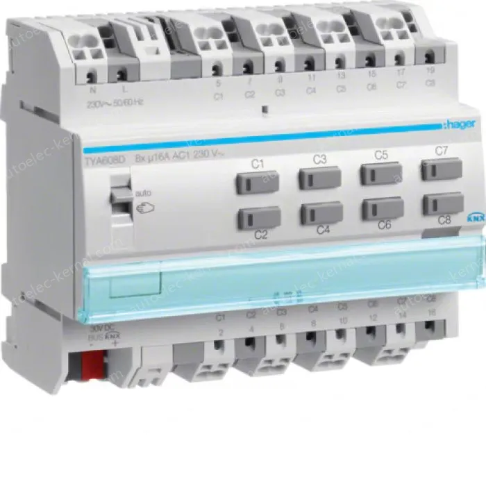 Output module 8x 16A (C)/230V~, KNX