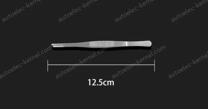 Stainless steel tweezers Straight round head (thick) 12.5cm