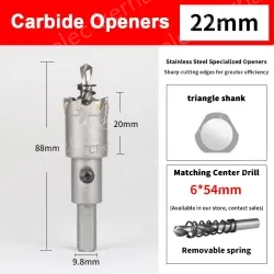 Stainless steel special hole opener 22mm