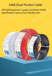 Cabinet Light Power Cord 16AWG (26/0.24TS) Black print white section