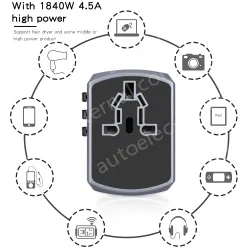 Hot sale world travel adapter KRUSB-WLG3304B