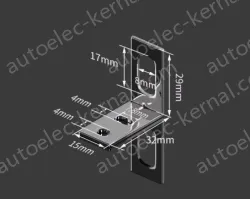 M8 L-shaped bracket Nickel plated brass