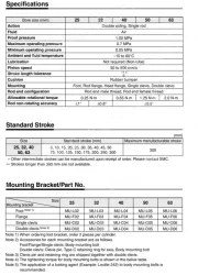 MU Series Plate Cylinder:Double Acting,Single Rod