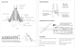 GHK6 Wolf Multi-function Pliers Folding Knife Pliers Emergency Multi-purpose Knife Scissors EDC Multi-Purpose Knife Combination Tool