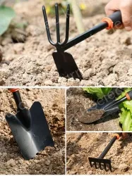 Soil shovel + five-tooth rake + dual-purpose nail rake hoe