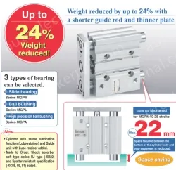 Compact Guide Cylinder MGP Series &oslash;12, &oslash;16, &oslash;20, &oslash;25, &oslash;32, &oslash;40, &oslash;50, &oslash;63, &oslash;80, &oslash;100
