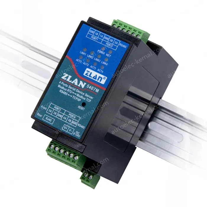 DIN rail type 4 serial port server