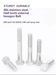 Half thread external hexagonal bolt M6*55