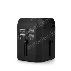 Universal travel adapter with 4 USB KRUSB-WLG3319B