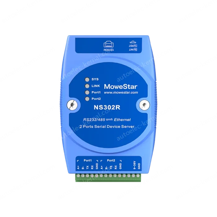 DIN Rail Serial Server 2 ports