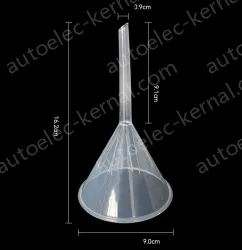 Plastic separating funnels The length and diameter of the tip is 9cm, 1 piece