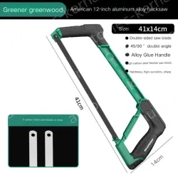 Industrial Heavy Duty 12 inch all-aluminum hacksaw stand with 3 carbon hacksaw blades