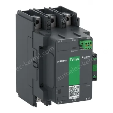 LC1G115KUEN Contactor, high power, TeSys Giga, standard version, 3 pole/NO, AC-3 <=440V 115A, 100-250VAC/DC coil
