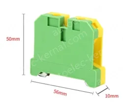 EK16 Grounding Terminal Block Grounding Plastic Terminal Yellow and Green Grounding Terminal Rail Terminal