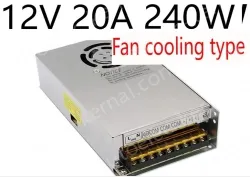 DC switching power supply, LED light strip light box monitoring special transformer 12V 20A 240W Fan cooling type