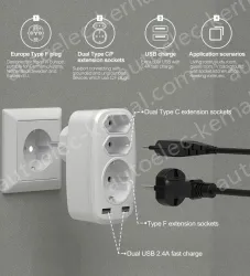 Extension power outlet wall socket