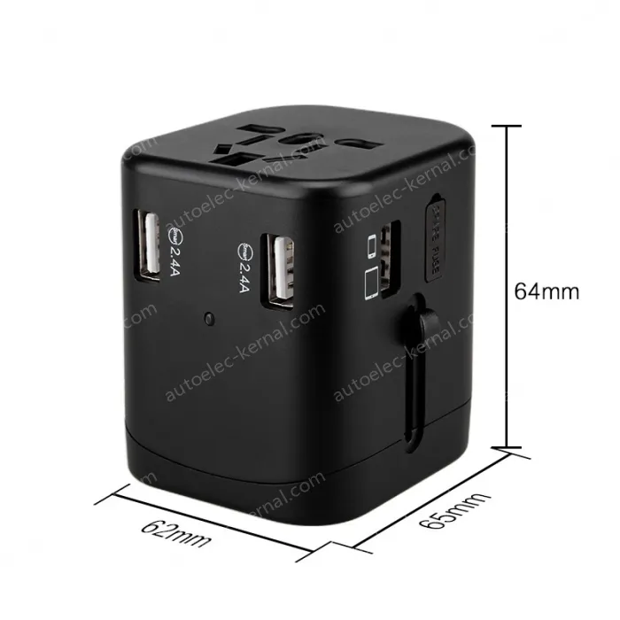 Universal travel adapter with 4 USB KRUSB-WLG3321B