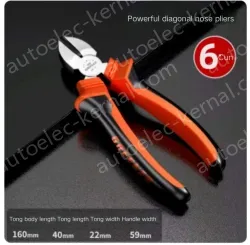 Powerful 6 inch diagonal nose pliers