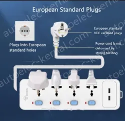 European standard independent switch 5-plug