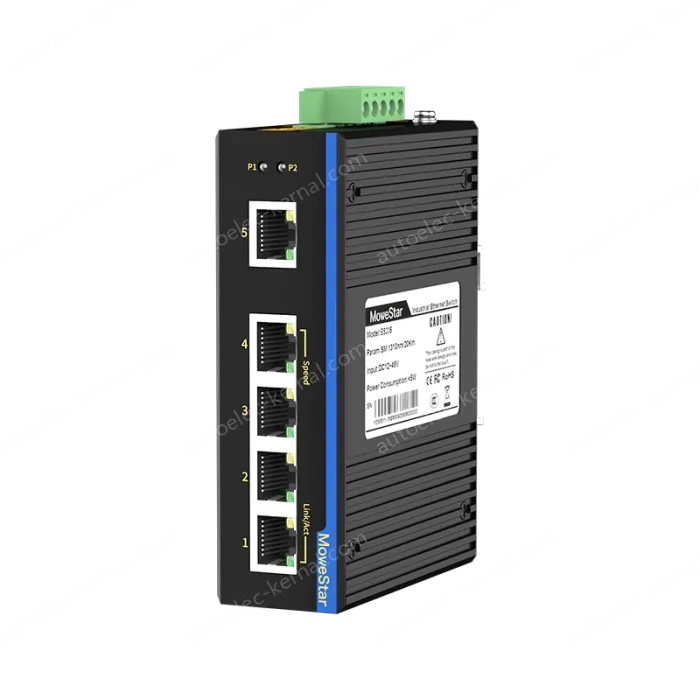 5 Ports 10/100M T(x) Din-Rail Unmanaged Industrial Ethernet Switch