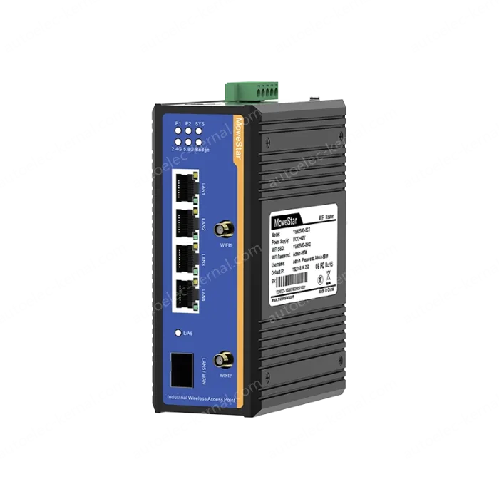 1 Port Gigabit SFP + 4 Ports Gigabit RJ45 Din-Rail Dual Band Wi-Fi6 Wireless Router