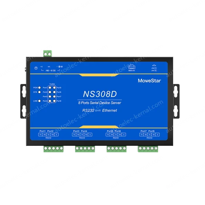 8 Ports RS232 Serial to 100M Ethernet Server