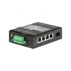 1 Port Gigabit SFP + 4 Ports Gigabit PoE RJ45 Din-Rail Unmanaged Industrial PoE Switch