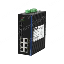 2 Ports 100M F(x) + 6 Ports 10/100M T(x) Din-Rail Unmanaged Industrial Ethernet Switch