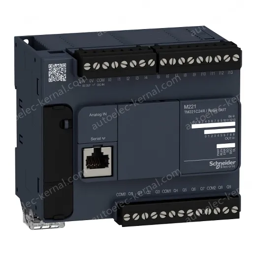 TM221C24R logic controller, Modicon M221, 24 IO, relay
