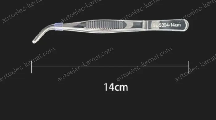 Stainless steel tweezers Curved round head (304 models) 14cm