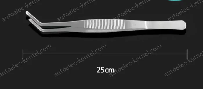 Stainless steel tweezers Curved round head (thick) 25cm