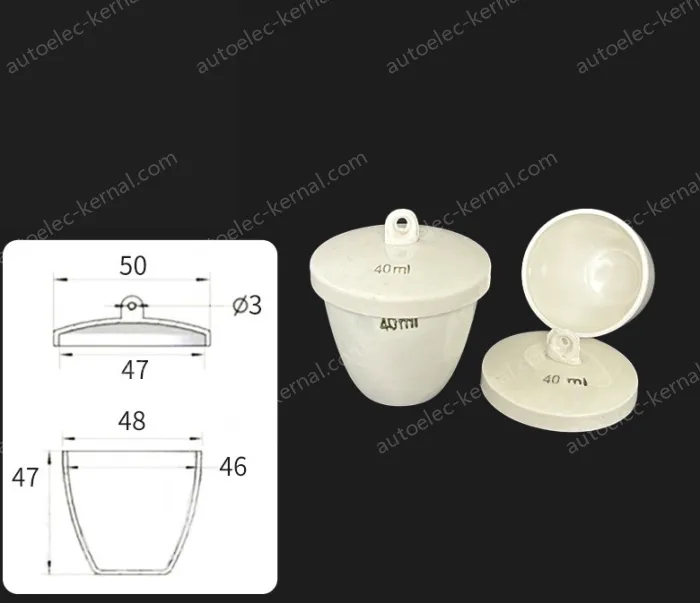 Ceramic crucibles 40ml+ lid