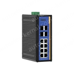 4 Ports Gigabit SFP + 8 Ports Gigabit RJ45 Din-Rail Managed Industrial Ethernet Switch