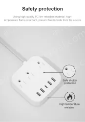 3 AC Outlets USB Power Strip
